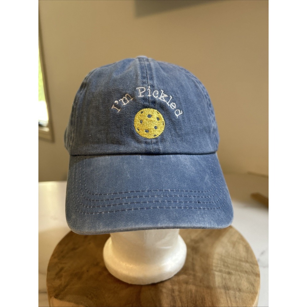 New Womens Blue Pickleball Baseball Hat Cap One Size‎ "I'm Pickled"